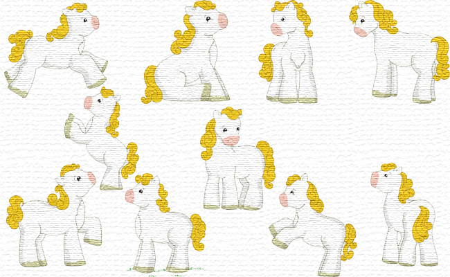 Cute Horses embroidery designs