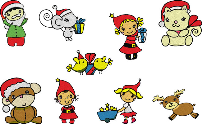 Xmas Friends embroidery designs