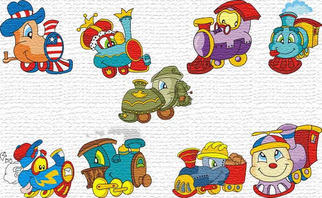 Living Trains embroidery designs