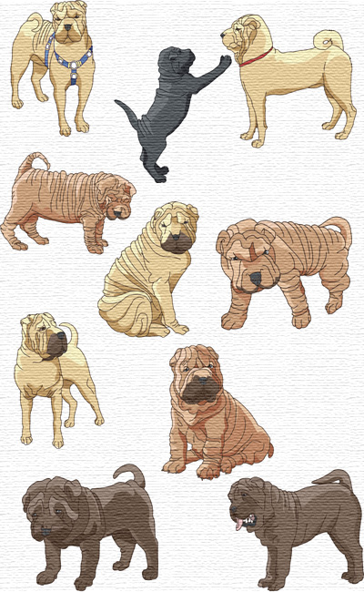 Dogs embroidery designs