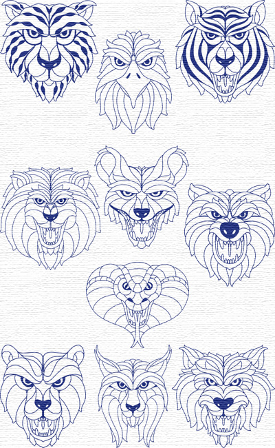 Animals embroidery designs