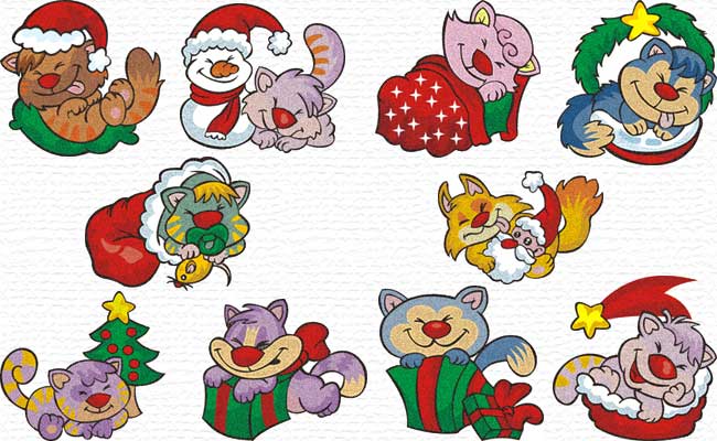 Christmas Kitty embroidery designs