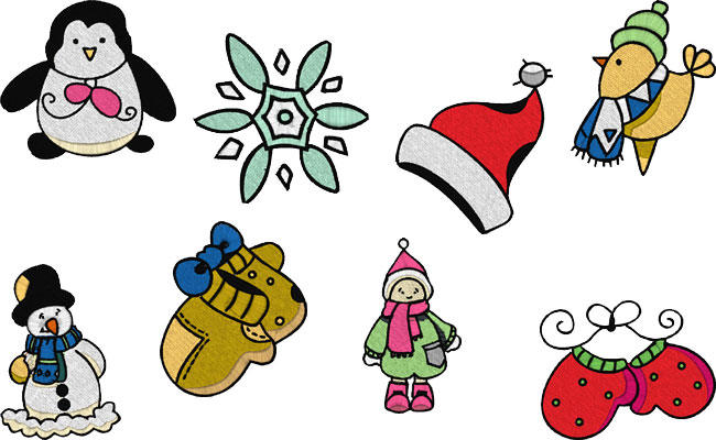 Winter Time embroidery designs