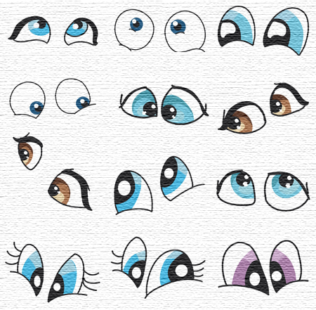 Cartoon Eyes embroidery designs