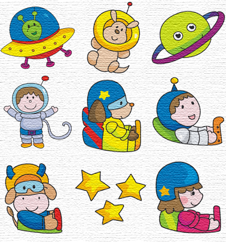 Space embroidery designs