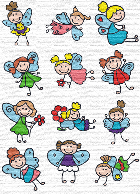 Fairies embroidery designs