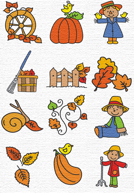 Fall Time embroidery designs