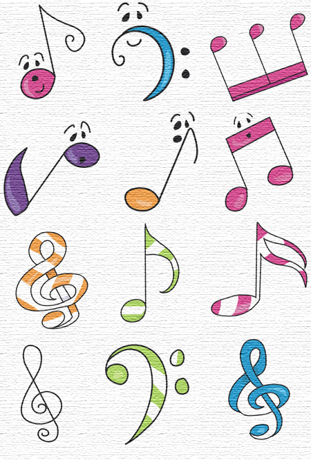 Musical Notes embroidery designs