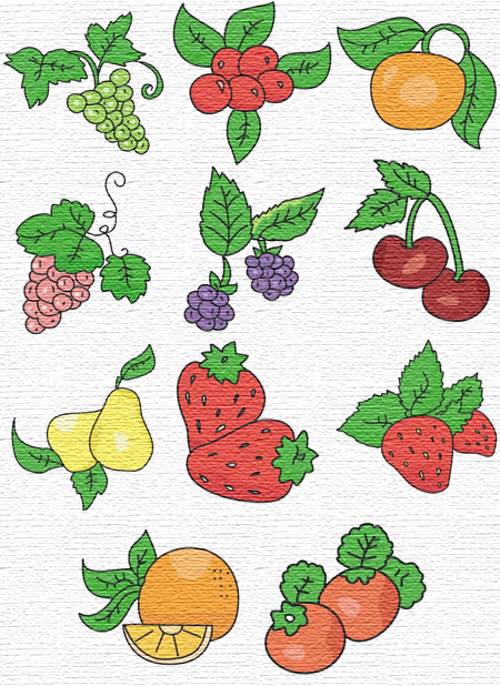 Fruits embroidery designs