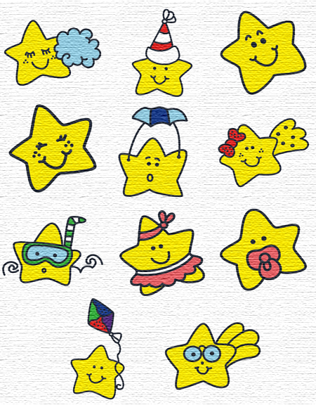 Stars embroidery designs