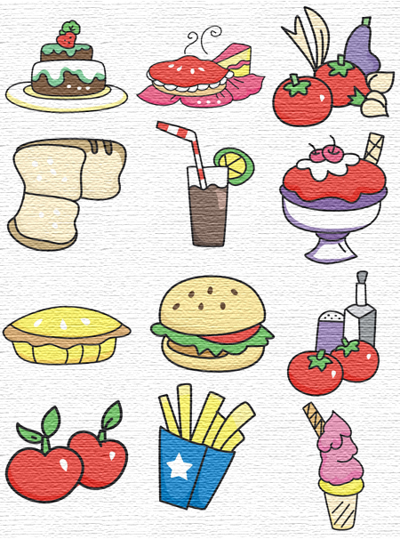 Foods embroidery designs