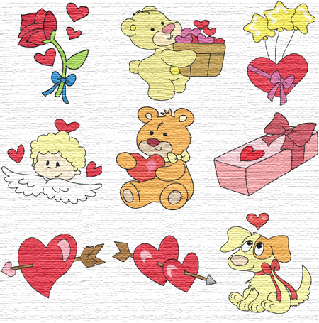 Valentine embroidery designs