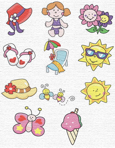 Summer Time embroidery designs
