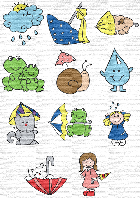 Rainy Day embroidery designs