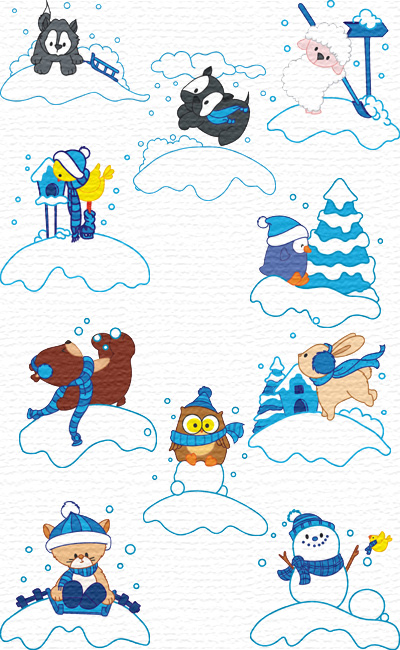 Winter Friends embroidery designs