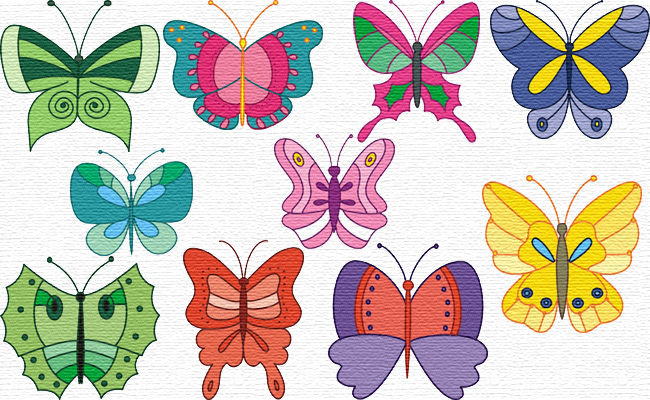 Butterflies embroidery designs
