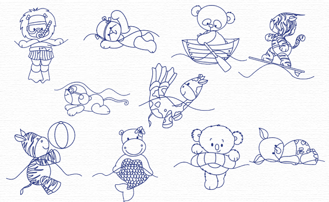 Summer embroidery designs