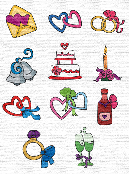 Wedding Time embroidery designs