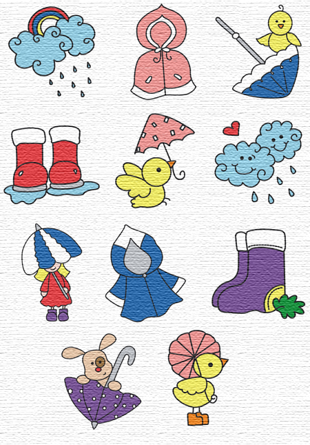 Rainy Day embroidery designs