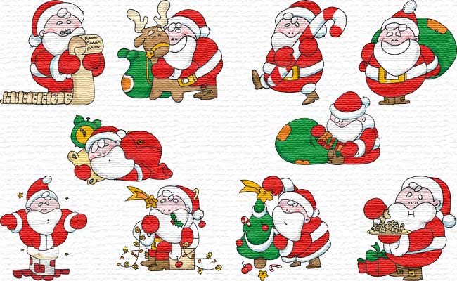 Chubby Santa embroidery designs