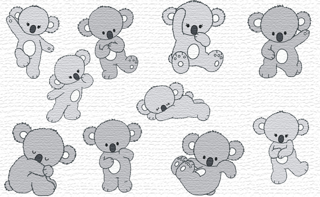 Koala embroidery designs