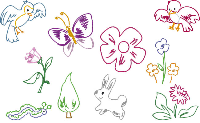 Spring Time embroidery designs