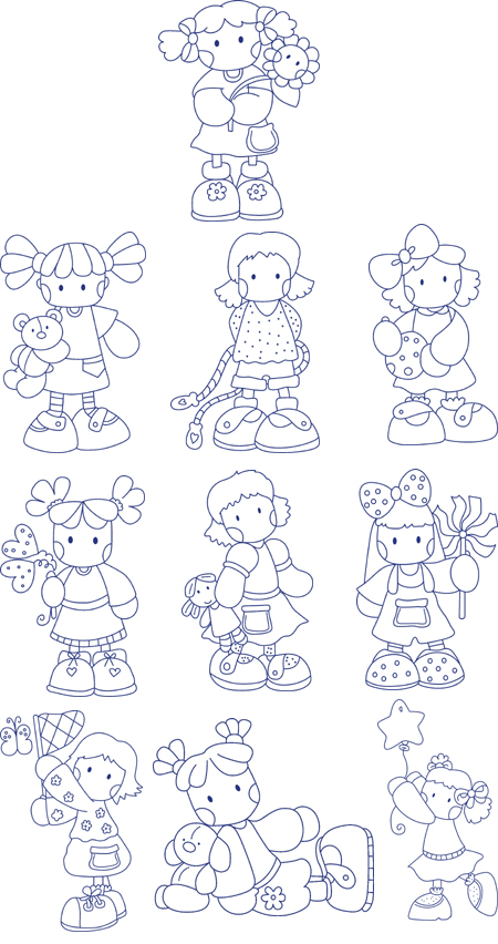 girl embroidery designs