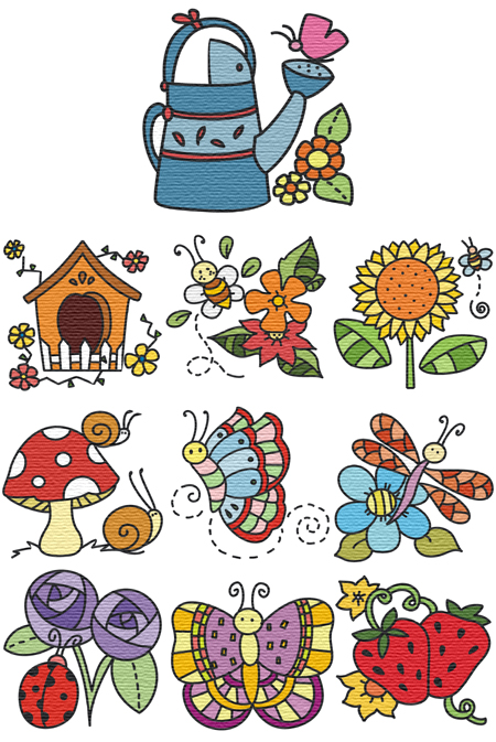 garden embroidery designs