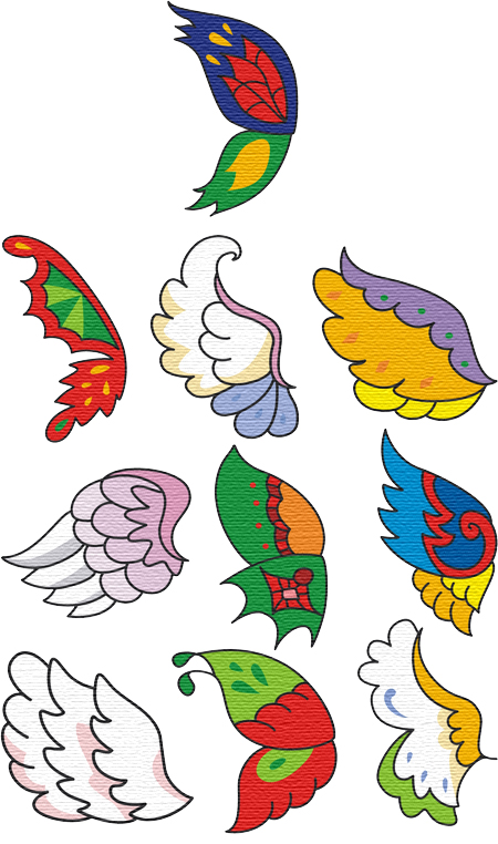 wings embroidery designs