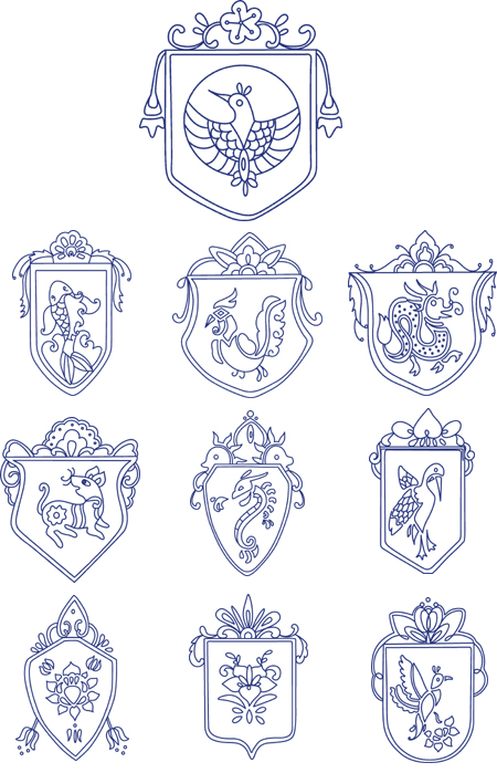 shield embroidery designs