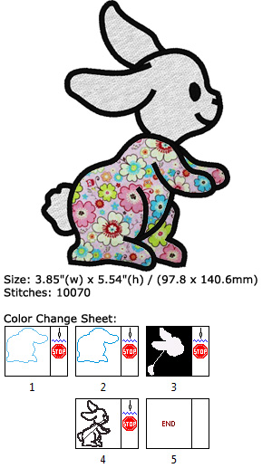 Bunny Applique embroidery design