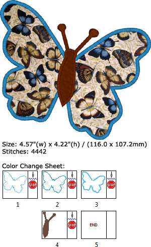 Butterfly Applique embroidery design