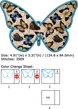 Butterfly Applique embroidery design