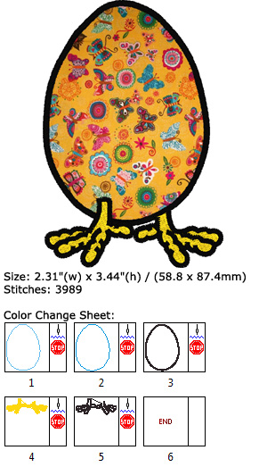 Easter Egg embroidery design