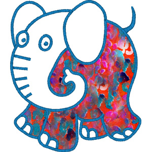 Elephant Applique embroidery design