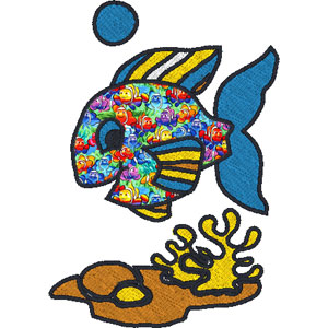 Fish embroidery design