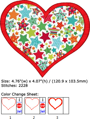 Heart Applique embroidery design