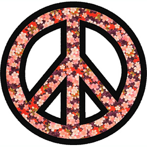 Peace embroidery design