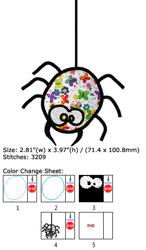 Spider Applique embroidery design