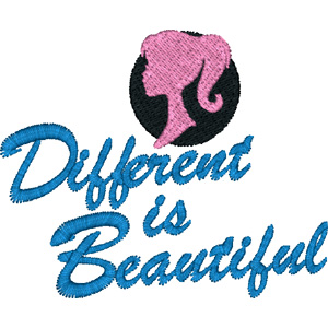 Different is beautiful embroidery design