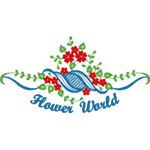 Flower world embroidery design