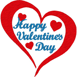 Happy Valentines Day embroidery design