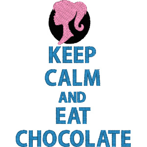 Keep calm and eat chocolate embroidery design