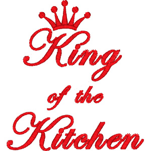 King of the kitchen embroidery design