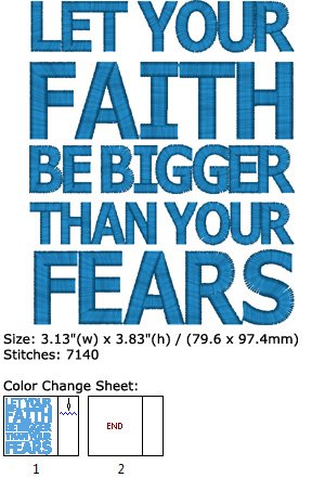 Let your faith be bigger embroidery design