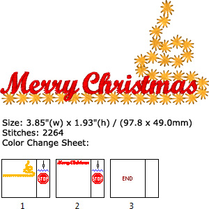 Merry Christmas embroidery design