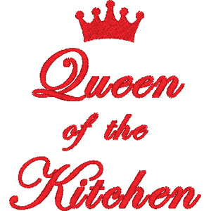 Queen of the kitchen embroidery design