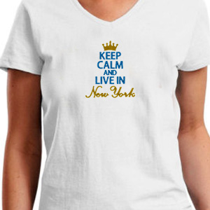 Keep calm and live in new york custom embroidery design