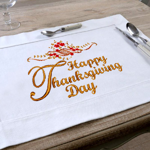 Happy Thanksgiving Day custom embroidery design