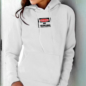 Danger - no trespassing custom embroidery design